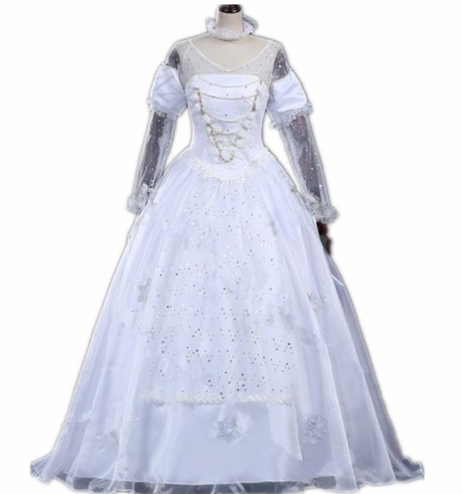 Top Grade Modern Dance White Dress Cosplay Court Queen Costume for Women