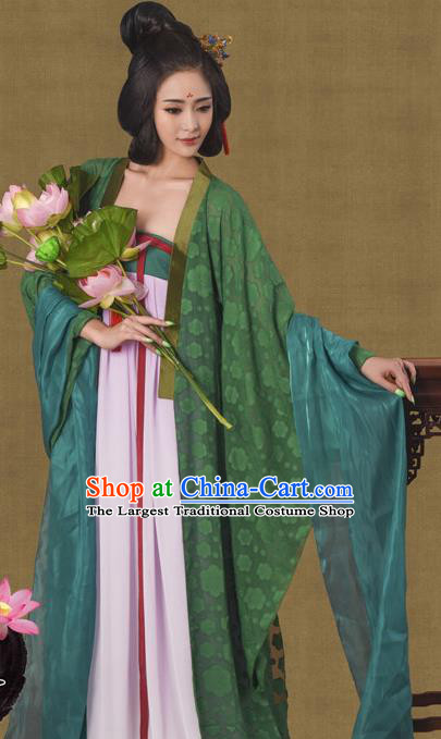 Chinese Traditional Tang Dynasty Hanfu Dress Ancient Imperial Concubine Embroidered Costumes for Women