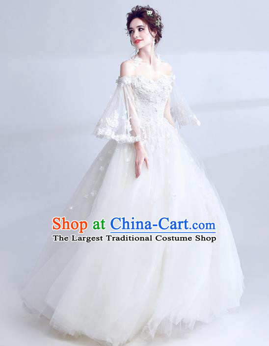 Handmade Princess Wedding Dress Top Grade Fancy Wedding Gown for Women