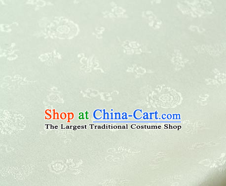 Asian Traditional Classical Pattern Palace Drapery Korean Hanbok White Brocade Satin Fabric