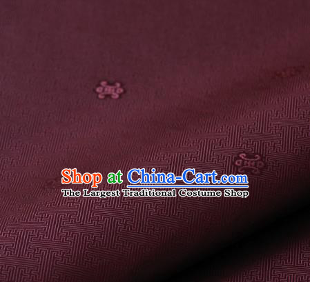 Asian Korean Ancient Costume Drapery Traditional Palace Pattern Fuchsia Brocade Satin Fabric Silk Fabric Material