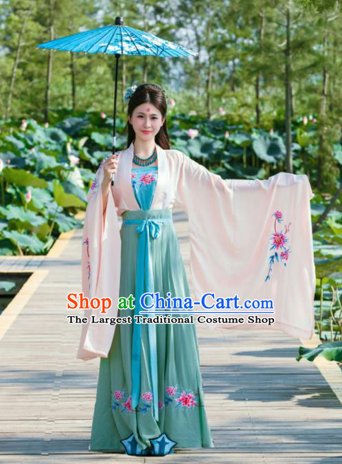 Chinese Traditional Ancient Princess Historical Costumes Tang Dynasty Hanfu Dress for Women