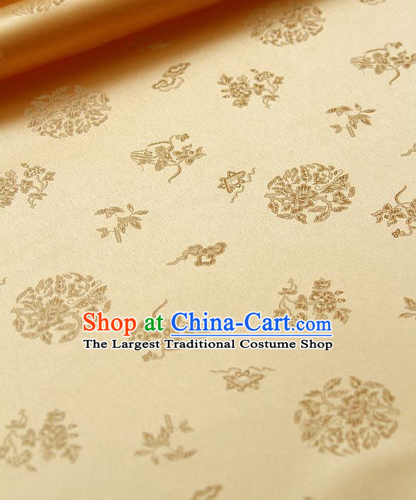 Traditional Asian Cloth Drapery Golden Brocade Korean Hanbok Palace Satin Silk Fabric