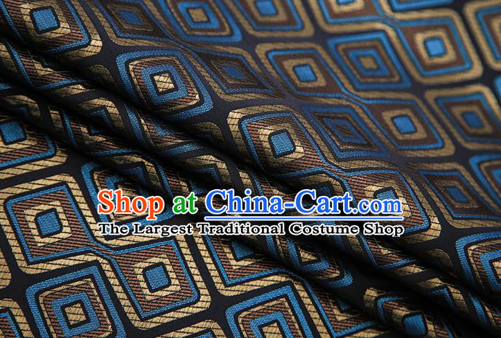 Chinese Traditional Apparel Qipao Fabric Black Brocade Classical Pattern Design Material Satin Drapery