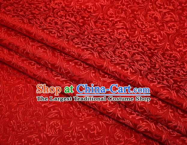 Top Grade Chinese Traditional Red Brocade Fabric Tang Suit Satin Material Classical Pattern Design Drapery