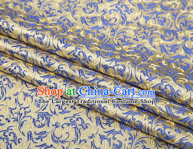 Top Grade Chinese Traditional Golden Brocade Fabric Tang Suit Satin Material Classical Pattern Design Drapery