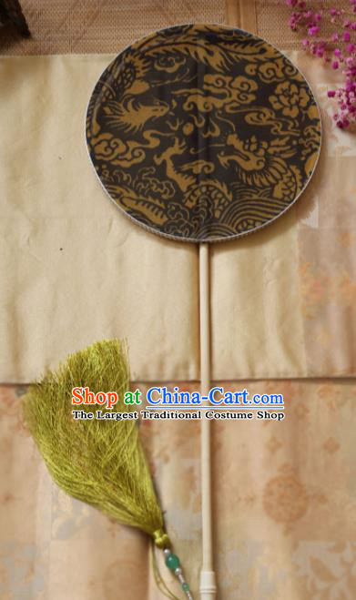 Chinese Ancient Palace Fans Hanfu Silk Round Fans for Women