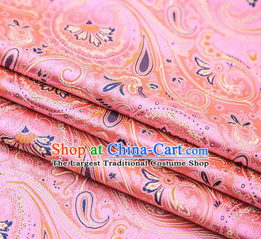 Chinese Traditional Tang Suit Pink Brocade Fabric Classical Pattern Design Material Satin Drapery