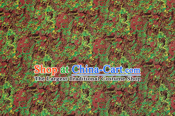 Chinese Traditional Satin Classical Pattern Design Green Brocade Fabric Qipao Dress Material Drapery