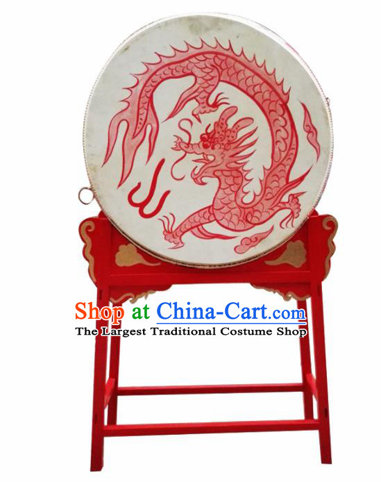Chinese Traditional Lion Dance Drums Folk Dance Tupan Printing Dragon Cowhide Drum