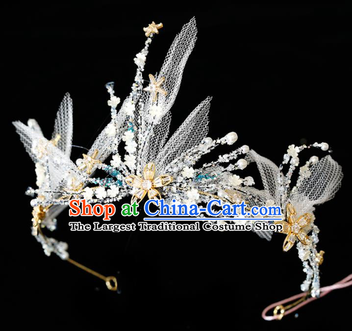 Top Grade Handmade Bride Veil Royal Crown Hair Accessories for Women