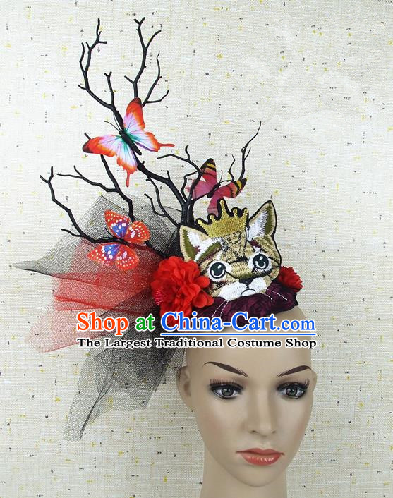 Chinese Traditional Handmade Hair Accessories Halloween Butterfly Headwear for Women