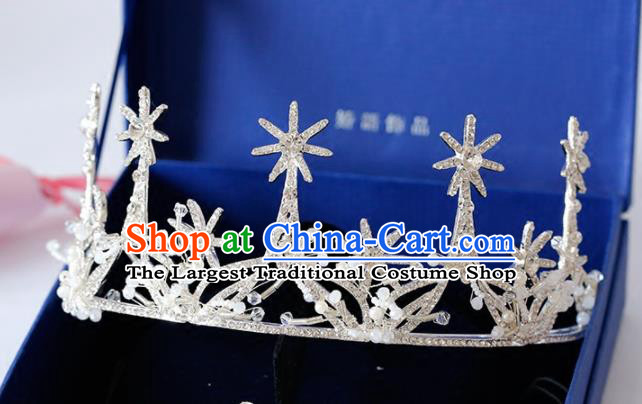 Top Grade Handmade Bride Baroque Zircon Royal Crown Princess Hair Accessories for Women