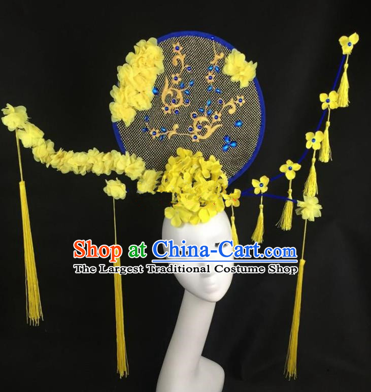 Chinese Traditional Exaggerated Headdress Palace Catwalks Winter Jasmine Hair Accessories for Women