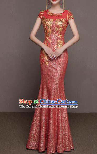 Top Grade Customized Wedding Dress Bride Red Full Dress for Women