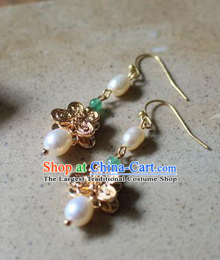 Asian Chinese Traditional Jewelry Accessories Ancient Hanfu Pearls Earrings for Women