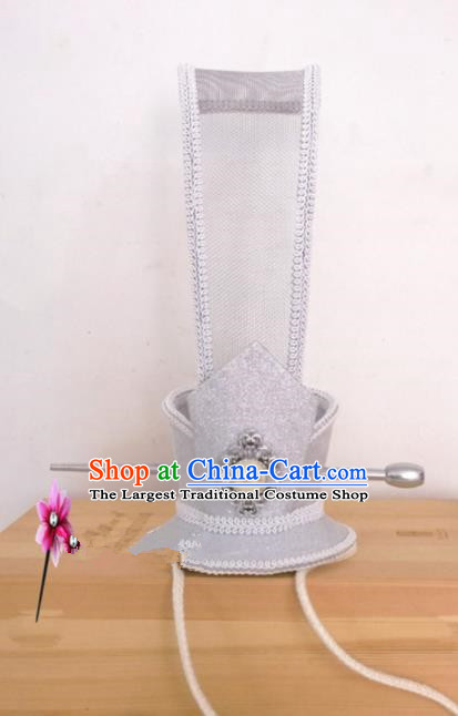 Chinese Traditional Hanfu Headdress Ancient Han Dynasty Prince White Tuinga Hairdo Crown for Men