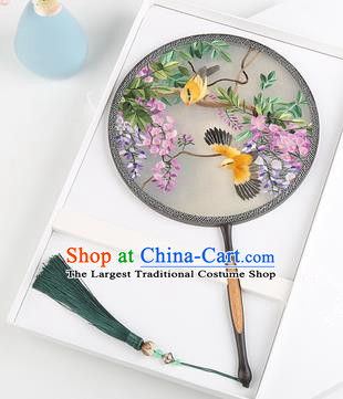 Chinese Traditional Palace Fans Embroidered Fans Ancient Hanfu Silk Round Fan for Women