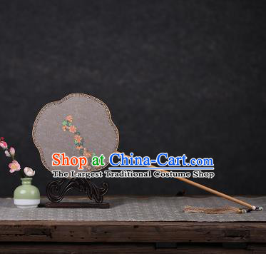 Chinese Ancient Traditional Palace Fans Hanfu Hand Painting Flowers Round Fans Silk Fan for Women