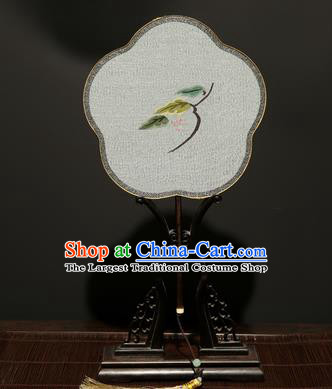 Chinese Ancient Princess Hanfu Palace Fan Traditional Weaving Bird Pure Silk Round Fans for Women