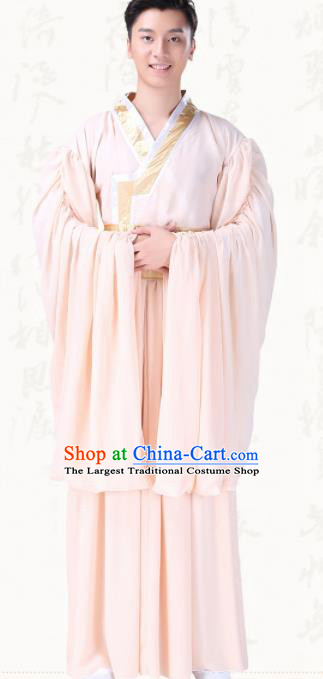 Chinese Traditional Folk Dance Clothing Ancient Classical Dance Pink Costumes for Men