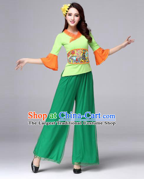 Traditional Chinese Folk Dance Yangko Costumes Fan Dance Clothing for Women