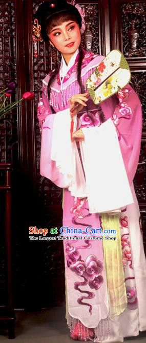 Traditional Chinese Peking Opera Imperial Consort Costumes Ancient Peri Lilac Dress for Adults