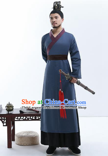 Chinese Traditional Han Dynasty Nobility Childe Costumes Ancient Drama Swordsman Robe for Men