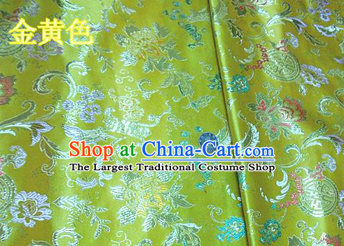 Traditional Chinese Golden Brocade Tang Suit Palace Fabric Silk Fabric Asian Material