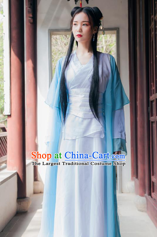 Chinese Ancient Drama Swordswoman Hanfu Dress Traditional Song Dynasty Female Knight Costumes for Women