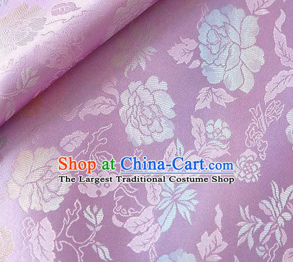 Asian Traditional Classical Pattern Pink Brocade Cloth Drapery Korean Hanbok Palace Satin Silk Fabric