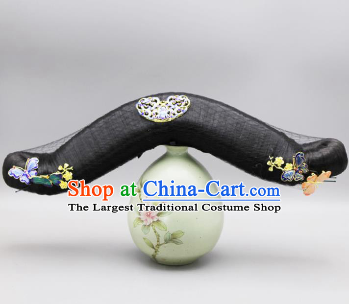 Chinese Traditional Qing Dynasty Hair Accessories Ancient Manchu Princess Wigs and Hairpins for Women