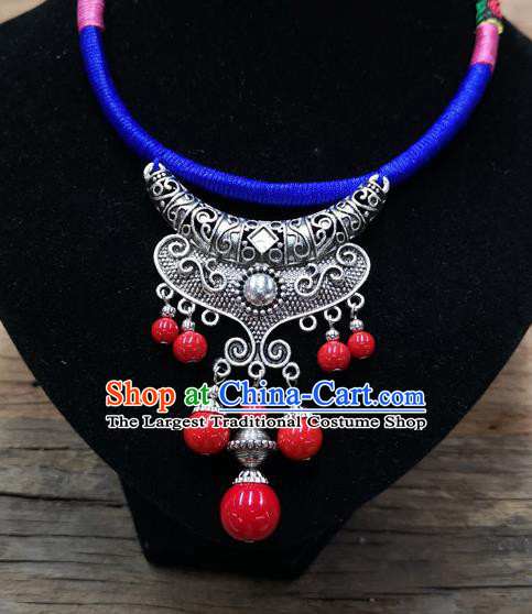 Chinese Traditional Jewelry Accessories Yunnan Minority Sliver Necklace for Women