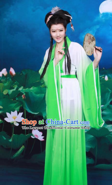 Chinese Ancient Peri Green Hanfu Dress Tang Dynasty Nobility Lady Historical Costumes for Women