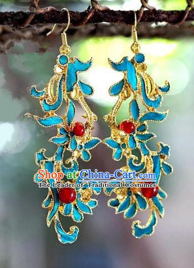 Asian Chinese Traditional Handmade Jewelry Accessories Eardrop Bride Long Tassel Earrings for Women