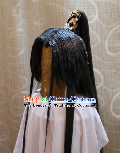 China Ancient Tang Dynasty Cosplay Swordsman Wig Hair Accessories Wiggery