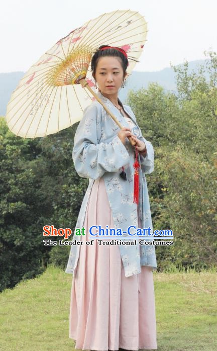 China Ancient  Ming Dynasty Traditional Young Lady Dress Clothing for Women