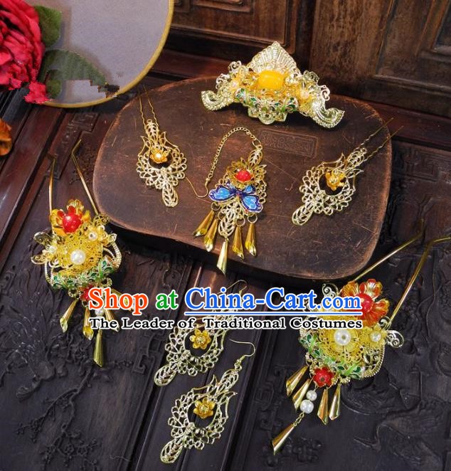 Chinese Handmade Classical Hairpins Ancient Hanfu Wedding Headdress Hair Accessories for Women