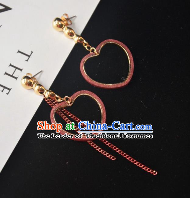 European Western Bride Vintage Accessories Eardrop Renaissance Heart-Shape Earrings for Women