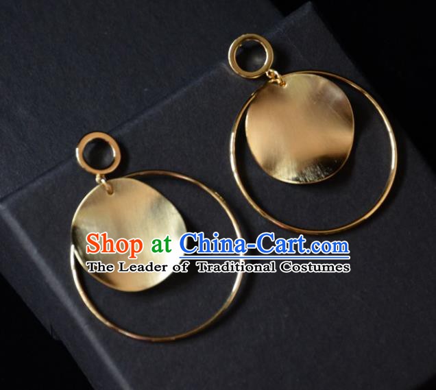 European Western Bride Vintage Accessories Golden Baroque Eardrop Renaissance Earrings for Women