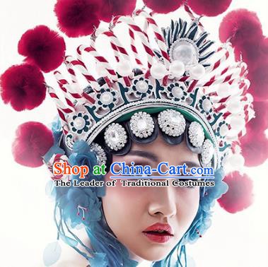 Traditional Handmade Chinese Beijing Opera Phoenix Coronet Headwear for Women