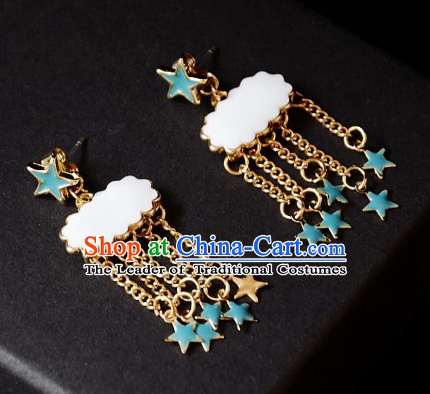 European Western Bride Vintage Stars Cloud Earbob Accessories Renaissance Earrings for Women