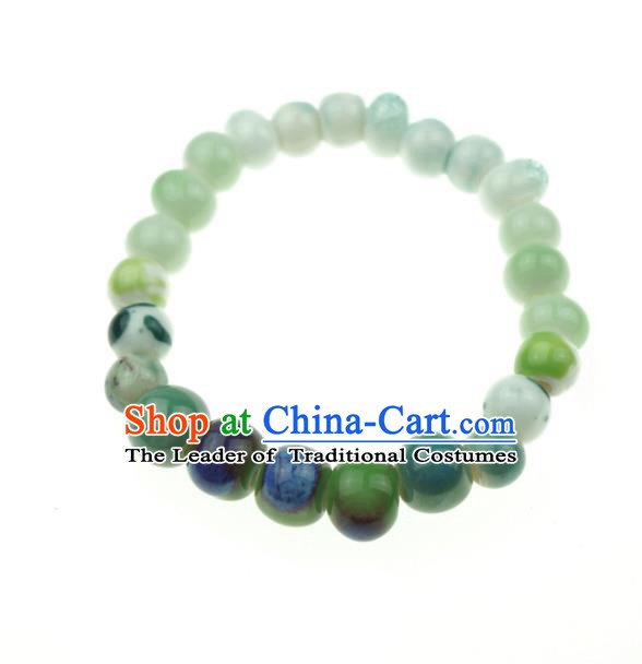 Traditional Chinese Bracelet Accessories Jingdezhen Ceramics Beads Bangle for Women