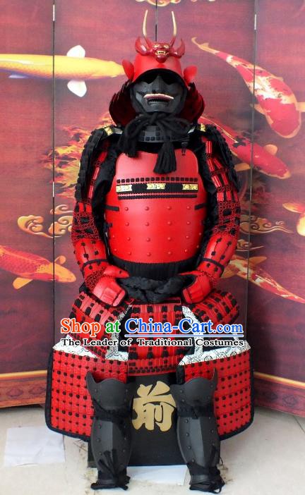 Traditional Chinese Stage Performance Costume Ancient Warrior Helmet and Armour Clothing for Men
