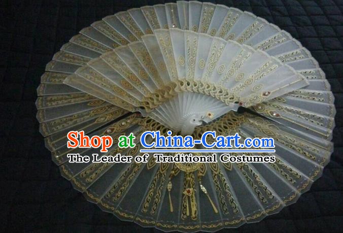 Traditional China Ancient Cosplay Swordswoman Palace Lady Fans for Women