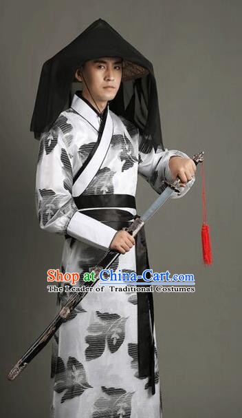 Traditional China Ancient Han Dynasty Swordsman Costume for Men