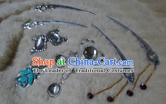 Traditional China Ancient Cosplay Swordsman Palace Lady Hair Accessories Hairpins for Women