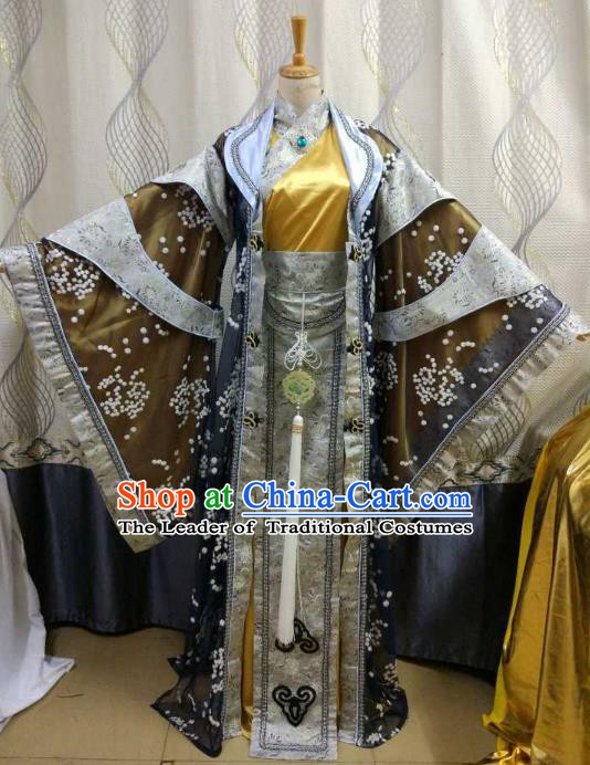 China Ancient Cosplay Swordsman Costume Royal Emperor Knight Fancy Dress for Men