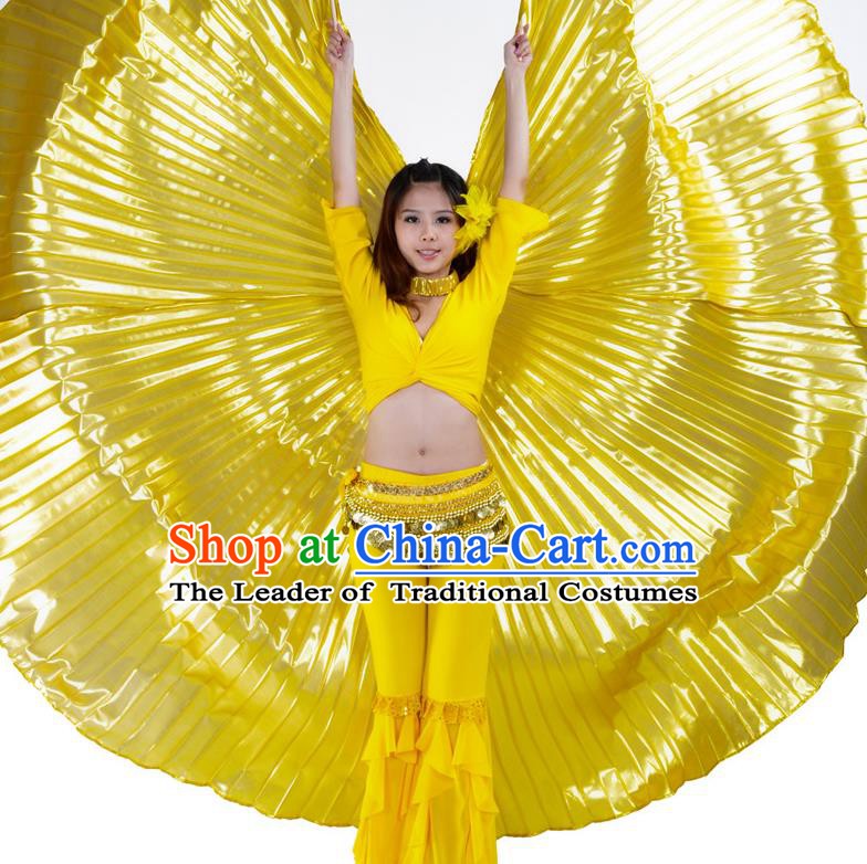 Asian Indian Belly Dance Prop Golden Wings India National Stage Performance Large Wing for Women