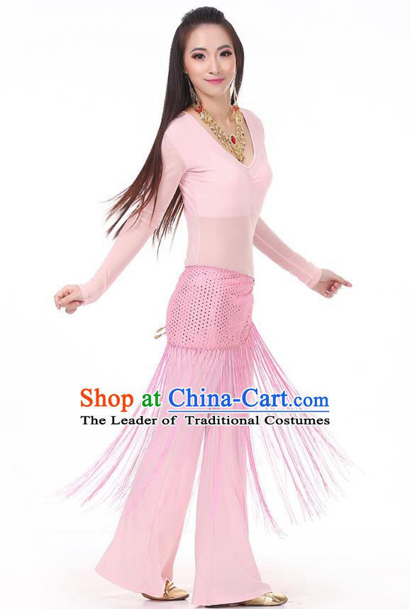 Asian Indian Belly Dance Pink Costume Stage Performance India Raks Sharki Dress for Women